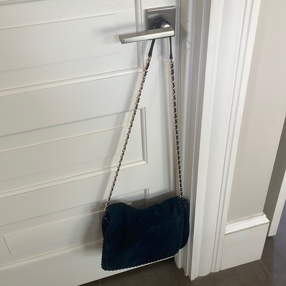 Tory Burch suede dark blue handbag